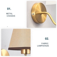 Lampe murale moderne en métal doré avec télécommande LED pour la maison, l'hôtel, le salon, la chambre à coucher, l'intérieur
