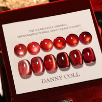 DANNYCOLL 8 couleurs rouge-elfe oeil de chat Gel vernis Collection fournisseur d'ongles en gros noël nouvel an fête oeil de chat UV Gel ensemble