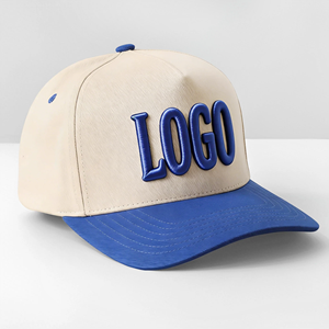 Gorra de Béisbol de Algodón de 5 Paneles con Logotipo Bordado Personalizado, Diseño Popular Nuevo y en Oferta, Transpirable, Color Beige y Verde, con Letras en Dos Tonos - Product Image 1