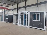 Maison conteneur portable à extension aile, unité de logement préfabriquée de 20 pieds avec structure en acier, 2 chambres, cuisine et salle de bain pour projets isolés