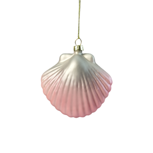 Home Decoration Glitter Craft Sea Life Model Glass Shell Figurines Ornament Hanging Decoration for Christmas Tree