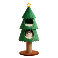 Arbre à chat de Noël en feutre, maison-caverne pour chat avec griffoir en sisal, lit pour animal de compagnie durable pour les fêtes, vente en gros OEM ODM