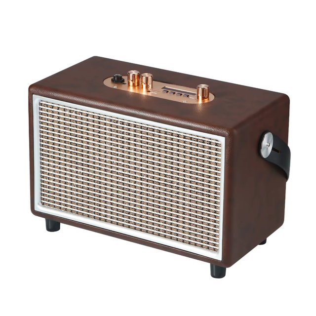 Vofullj Vintage Wooden Bookshelf Speaker 30W Waterproof Portable Wireless Heavy Bass 12H Playtime Party Ready Memory Card