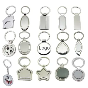 Wholesale High Quality Custom Shape Logo Car House Keyring Sublimation Keychains Engraved Blank Metal Keychain Chaveiro