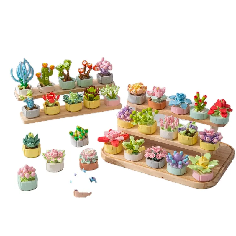 32 Styles Succulent Building Blocks Succulent Brick Toys Potted Plants Assembled Toys for Kids Educational DIY Toys