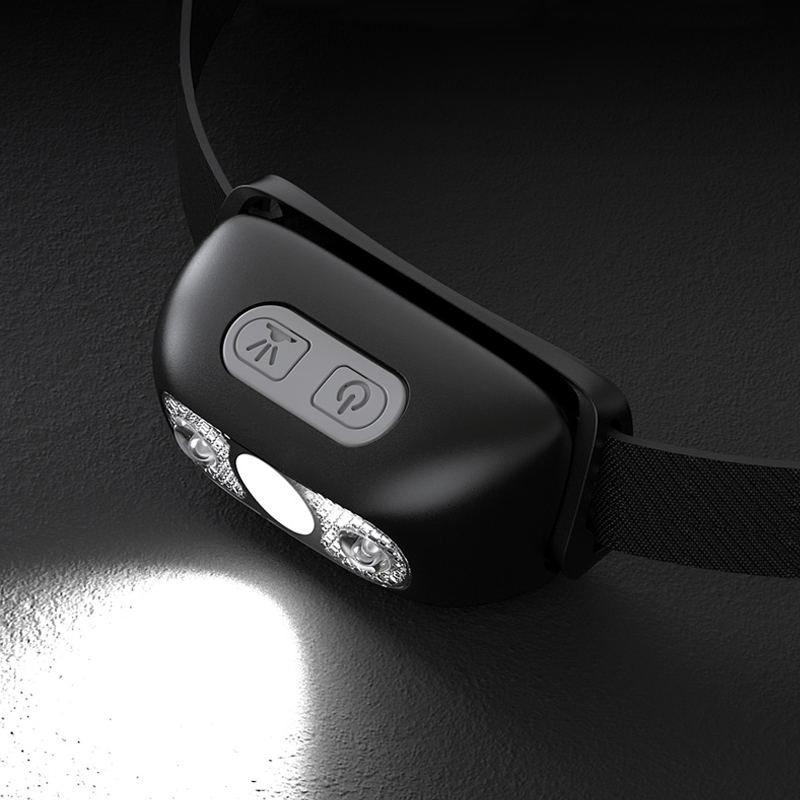 Fast Charging Head Lights Angle Adjustable USB Smart Rechargeable Head Torch Led Motion Sensor Headlamp