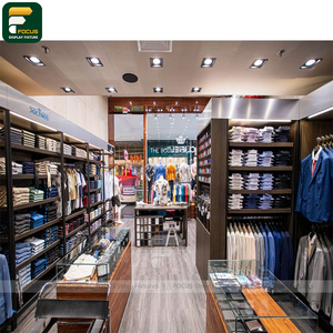 Premium Contemporary Apparel Store Display Cabinet Fashion <b>Rail</b> <b>Wall</b> Panel Checkout Counter - Product Image 3