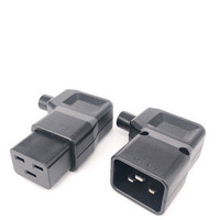 Angle Dergee 90 Connecteur 3 broches 16A250V Adaptateur de prise IEC320-C19 C20 Femelle Mâle Fiche électrique industrielle pour PDU/UPS