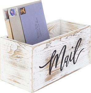 customized wooden white wash tabletop storage organizer crate wood gift box