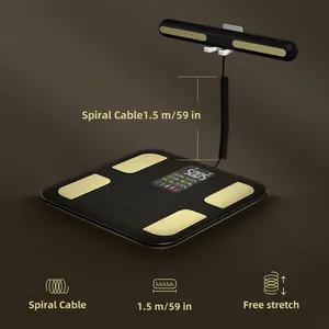 Balança de pesagem digital inteligente do aplicativo, balança de gordura corporal com sensor de eletrodo 8