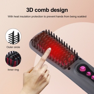 Plancha de Pelo Iónica Inalámbrica Recargable por USB, Peine Eléctrico Portátil con Tecnología de Iones Negativos - Product Image 5