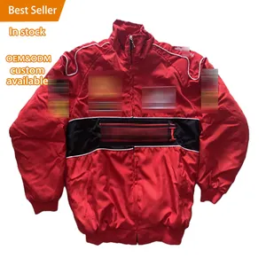 Hot Selling OEM Custom Logo Embroidery Rare Man Formula High Quality Soft Vintage Puffer Warm Quilted Racing Jacket