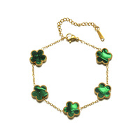 Pulsera con Colgante de Flor de Cinco Pétalos Multicolor, Hecha de Acero Inoxidable 18K, para Decoración y Regalos
