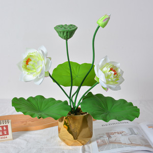 Flores de Loto Artificiales Laixing, Ramo de Seda de 7 Ramas, Realistas, para Decoración de Estanques y Peceras, Accesorios de Fotografía - Product Image 2