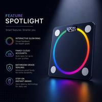 Balance connectée portable rechargeable pour la composition corporelle avec écran LCD en verre, idéale pour la maison, vente en gros transfrontalière ADL-26