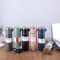 Set Hadiah Botol Termos Vakum dengan Cangkir, Termos Isolasi, Botol Air, Mug, Tumbler dengan 3 Tutup