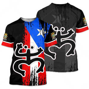 Vendita all'ingrosso <span class=keywords><strong>T</strong></span>-Shirt da uomo personalizzata stampa Puerto Rico Coqui Wepa camicie da uomo estate manica corta Jersey di alta qualità - Product Image 3