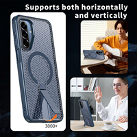 Étui magnétique respirant à dissipation thermique avec support dissimulé pour Samsung Galaxy A18 A17 A16 4G 5G – Coque arrière tendance