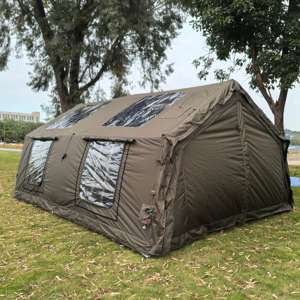 大型 自動 インフレータブルテント 家族向け グランピング キャンプ イベント用 キャンバス製 エアポンプ付き 四季通用 - Product Image 4