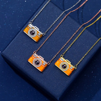 Collier pendentif en forme de caméra plaqué or à la mode collier de Projection de Photo personnalisé bijoux de Couple romantique