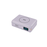 Batterie externe portable 3-en-1 étanche 10000 mAh avec charge magnétique sans fil 15W, PD45W, double USB-A/USB-C, LED, prix usine