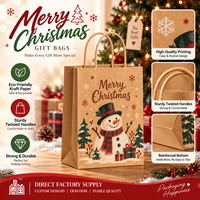 Sacs cadeaux de Noël en papier kraft avec logo personnalisé pour les vendeurs indépendants de foires artisanales et emballages cadeaux artisanaux saisonniers