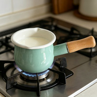 Casserole en émail de porcelaine avec rebord en acier inoxydable, logo personnalisé, pour le marché japonais, 14cm, 16cm, 18cm