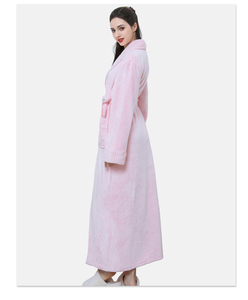 SUNHOME flanella manica lunga spessa calda <span class=keywords><strong>con</strong></span> indumenti da notte in tasca <span class=keywords><strong>accappatoio</strong></span> Patchwork polsini <span class=keywords><strong>collo</strong></span> <span class=keywords><strong>scialle</strong></span> <span class=keywords><strong>accappatoio</strong></span> all'ingrosso - Product Image 4