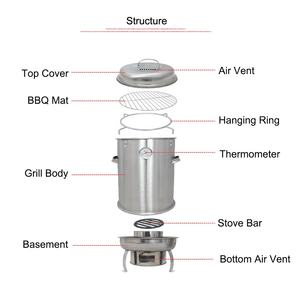 Griglia BBQ Portatile in Acciaio Inox 410 per <span class=keywords><strong>Kebab</strong></span>, Diametro 40*75cm, con 15 Ganci a S, per Uso Domestico e Esterno, Prezzo di Fabbrica - Product Image 4