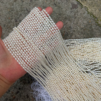 Perles de riz en nacre d'eau douce naturelle sans noyau, allongées de 39 cm à 40 cm, environ 75 perles par brin, taille des perles de 3,5 à 4 mm
