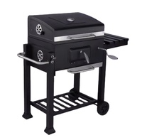 Barbecue à charbon de bois sur chariot de 24 pouces - Utilisation commerciale et de jardin, support robuste pour la cuisine en plein air