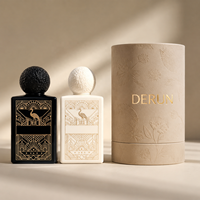 Flacon de parfum en verre 50 ml vide avec vaporisateur, luxe avec boîte, conteneur cosmétique, portable pour voyage, vente en gros, logo personnalisé