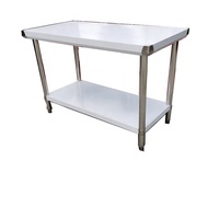 Équipement de cuisine pour hôtels et restaurants, table de travail en acier inoxydable à 2 niveaux, étagère, revêtement auto-nettoyant, modulaire, extensible, 300 kg/m