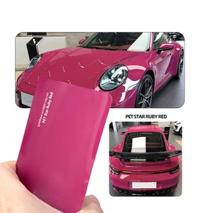 Vinilo Premium para Carrocería de Automóvil, Color Rojo Gema Starlight, Efecto Naranja Zero, Super Brillante, Autoregenerable, Protección UV/IR - Product Image 1