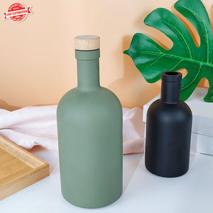 Bottiglie vuote di vetro tondo trasparente 250ml 500ml 750ml 1000ml bottiglie di vetro olio d'oliva spiriti Vodka <span class=keywords><strong>Gin</strong></span> bottiglia di vetro - Product Image 3