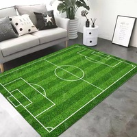 Tapis de jeu de football moderne en polyester pelucheux imprimé sur mesure, fabriqué à la machine, avec dos antidérapant et absorption acoustique