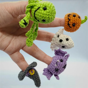 Handmade Crochet Halloween Phim Hoạt Hình Con Rối Ngón Tay Động Vật Giáo Dục Trò Chơi Búp Bê Cho Trẻ Em Dễ Thương Dệt Kim Ngón Tay Đồ Chơi Halloween - Product Image 3