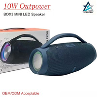 Enceinte portable sans fil LED Mini BOX3 avec lumière RGB, son puissant 10W, colonne de son stéréo, lecteur de musique pour la maison, les cadeaux, les fêtes et le camping