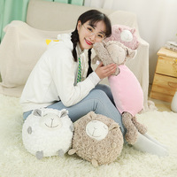 Vente chaude de haute qualité personnalisé rond en peluche gros mouton jouet mignon petit mouton en peluche jeter oreiller