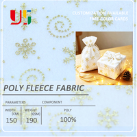 Tissu en velours côtelé 100 % polyester tricoté doux rouge vif 200 g/m² écologique léger respirant imprimé feuille métallisée pour Noël festif