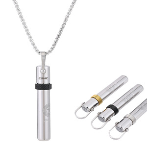Hochwertiger Edelstahl Drehbarer 528 Hz Pfeifenanhänger Schmuck Meditation Entspannung Angstlinderung Atemkette - Product Image 3
