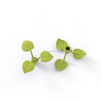 6255 Tallo de Planta de 8MM con Perno y 3 Hojas Grandes, Bloque de Construcción de Plástico, Vegetación para Proyectos de Construcción DIY y MOC Personalizados