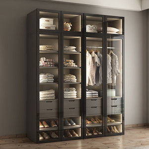 <strong>Flat</strong> <strong>Pack</strong> Simple Bedroom Glass Door <strong>Wardrobe</strong> - Product Image 1