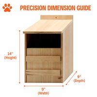Petite maison en bois pour hiboux, nichoir rectangulaire extérieur avec fenêtre pour l'abri, la reproduction et l'approvisionnement en habitat des hiboux