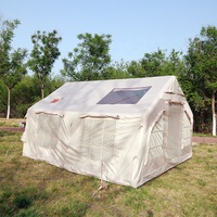 Tentes de camping gonflables de luxe en gros, grandes, deux chambres, pour la famille, avec cheminée, imperméables