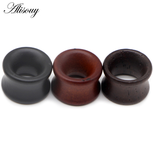Alisouy 2 pezzi vuoto vuoto orecchie Piercing in legno tappi per auricolari manometri espansori per il corpo gioielli orecchini regalo 8mm-30mm - Product Image 2