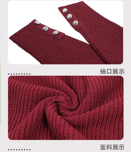 Atasan Rajut Wanita Kerah O S-5XL, Kancing <span class=keywords><strong>Boho</strong></span> Ukuran Besar, Kasual Lengan Panjang, Sweater Polos Wanita, Rajutan - Product Image 6