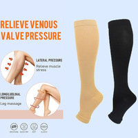 Chaussettes de compression à bout ouvert, couleur unie, respirantes, amincissantes, extensibles, pour le sport, le fitness et le cyclisme, multifonctionnelles, pour l'été