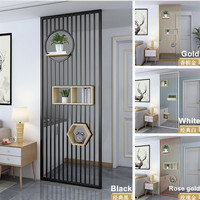 Paravents nordiques tendance, séparateurs de pièce décoratifs en métal, étagères de rangement en bois, écran