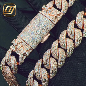 Cadena Cubana Miami de Plata de Ley 925 con Diamantes de Moissanita VVS, Joyería Fina, Estilo Hip Hop - Product Image 1